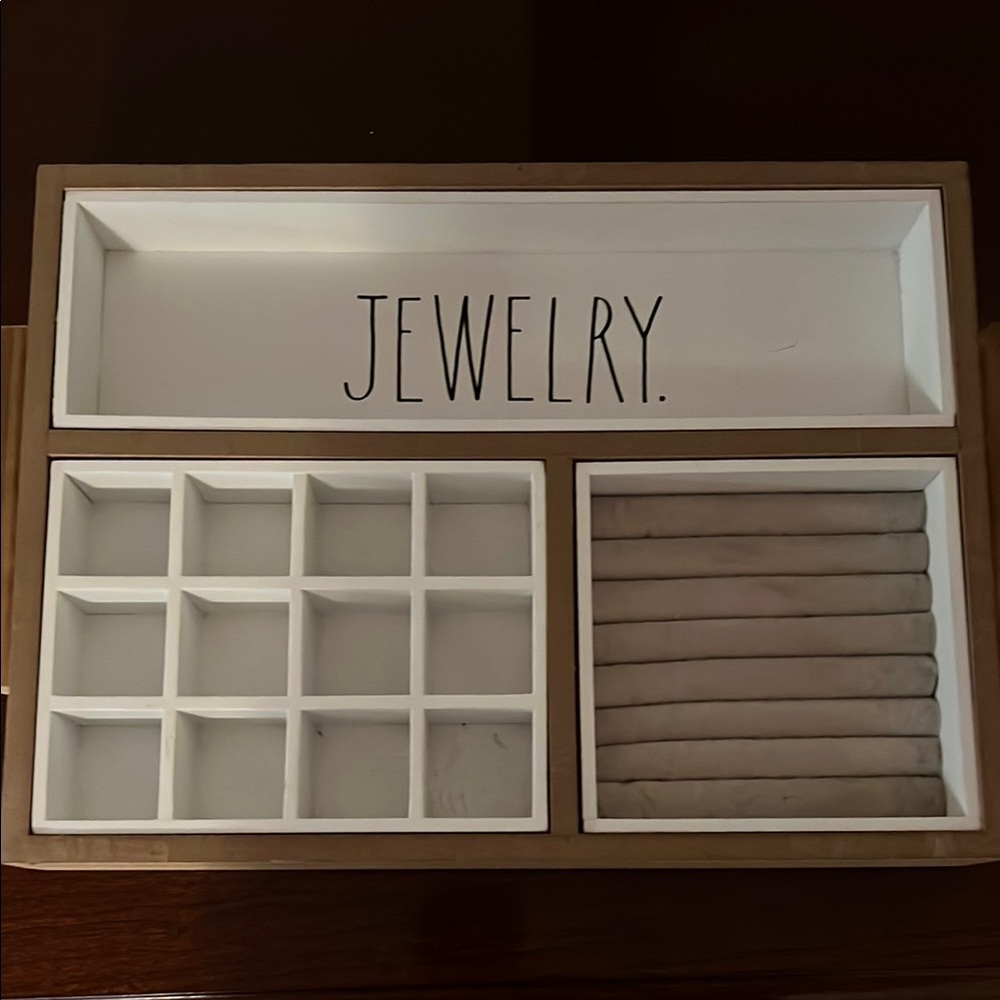 Rae Dunn White and Brown Jewelry Organizer